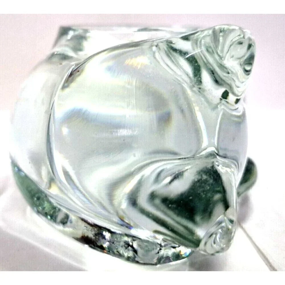 Vintage Indiana Glass Sleeping Cat Votive Tea-light Candle Holder